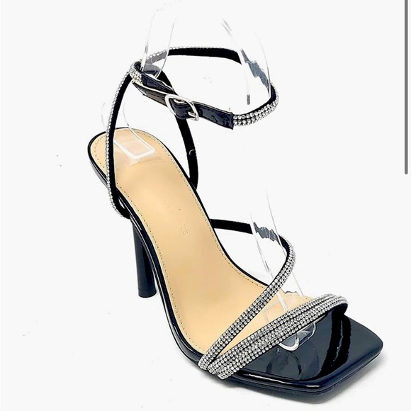 Shoes - Black rhinestone heels